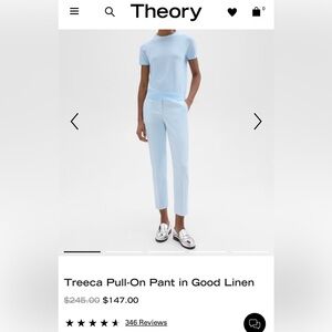 Theory Light Blue Pull On Pants Size 2